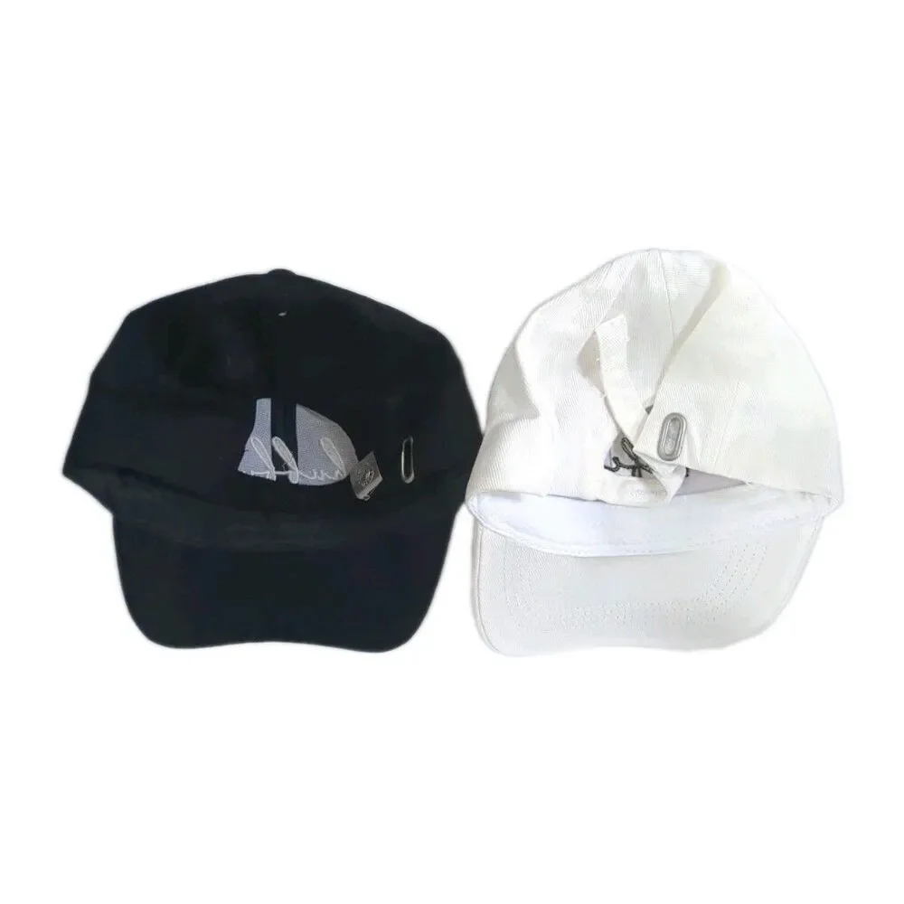 Hubby and Wifey Caps One Size Black & White Embroidered Bridal Wedding Set Hats
